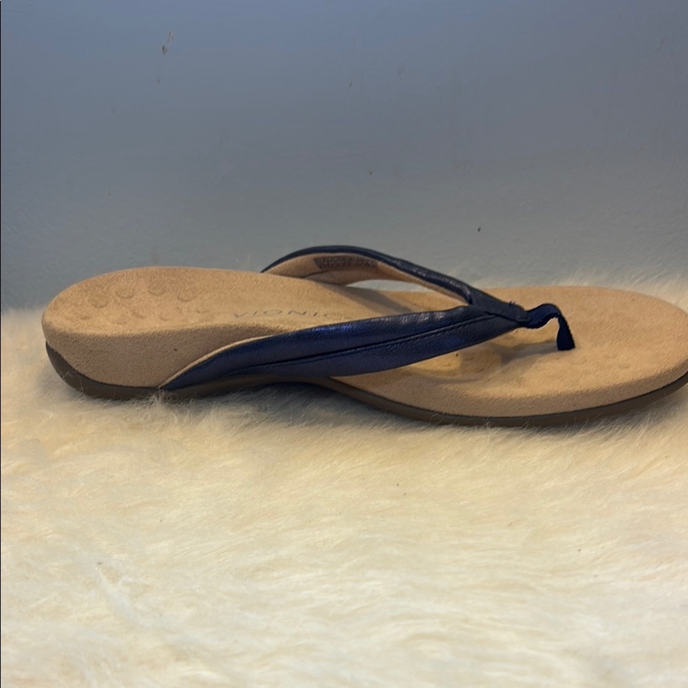 New! Vionic Raya Purple/Blue Tan Sandals with Ergonomic Design size 8.5 Wide - Picture 4 of 7